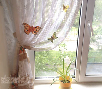 Как украсить штору на кухне бабочками